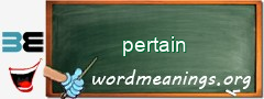 WordMeaning blackboard for pertain